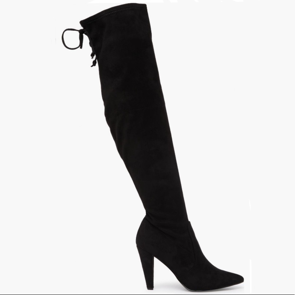 Over the knee vegan suede boots